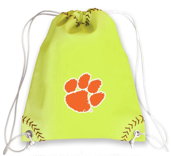Softball Leather Clemson University Tigers Drawstring Bag Zumer Sport