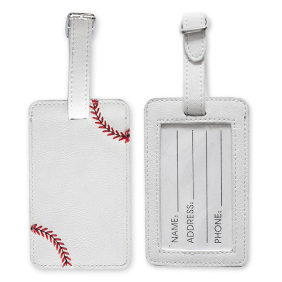 Baseball Leather Luggage Tags