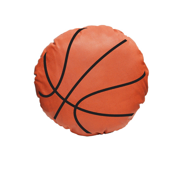 basketball throw pillow made from actual ball leather
