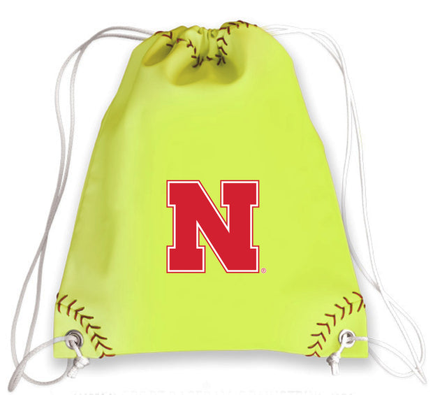Nebraska Cornhuskers Softball Drawstring Bag