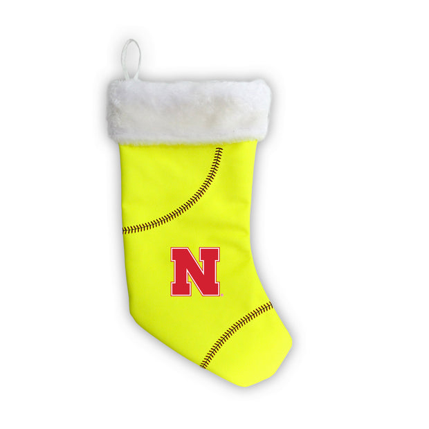 Nebraska Cornhuskers 18" Softball Christmas Stocking
