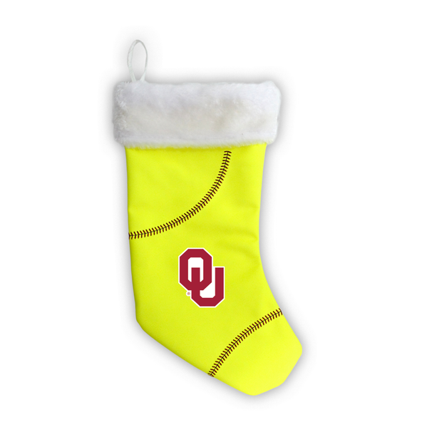 Oklahoma Sooners 18" Softball Christmas Stocking