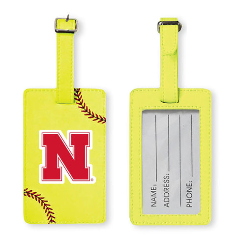 Nebraska Cornhuskers Softball Luggage Tag
