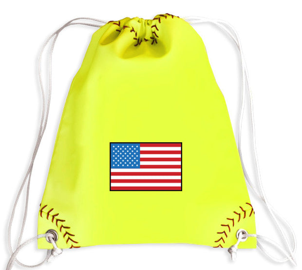 USA Softball Drawstring Bag