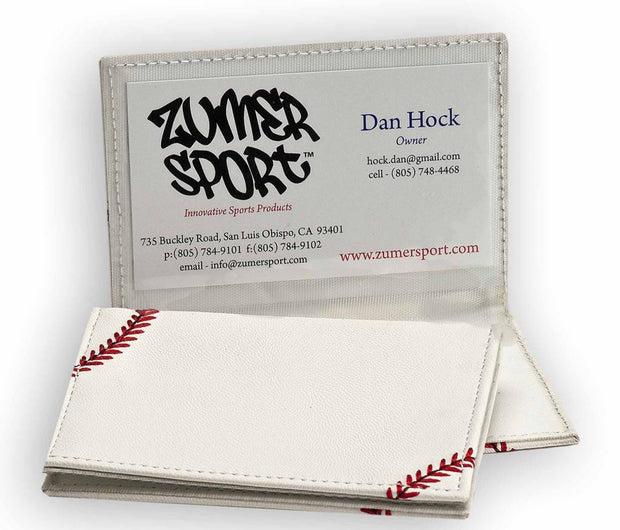 Baseball Business Card Holder Made From Actual Baseball Material