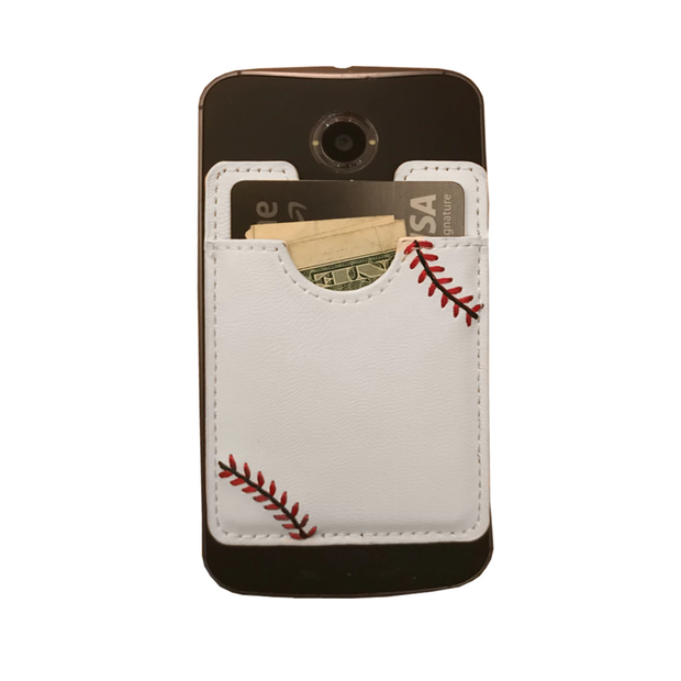 Baseball Stick-On Cellphone Wallet