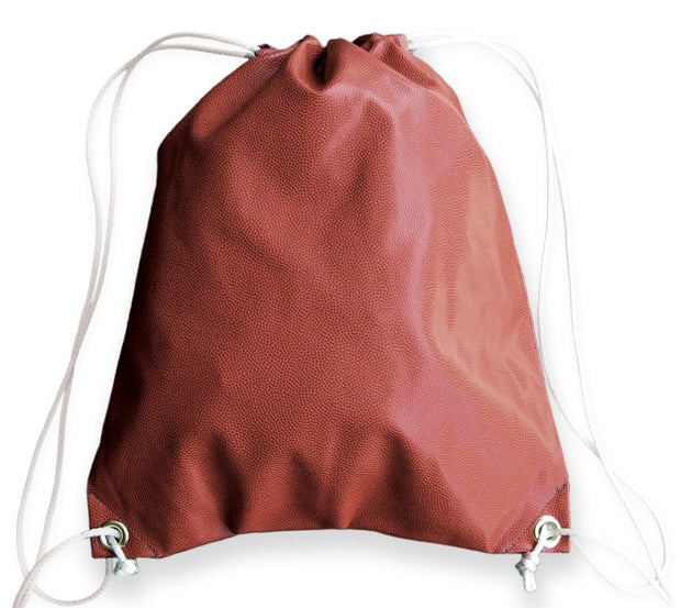 football leather drawstring cinch bag